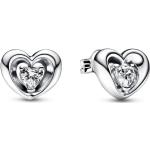 Boucles d'oreilles Pandora argentées en argent à clous en argent romantiques pour femme 