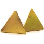 Boucles d'oreilles triangle dorées en argent à clous 