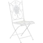 Chaises de jardin design Clp blanc crème en métal pliables en promo 