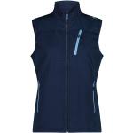 Gilets zippés CMP bleus en shoftshell Taille XXS pour femme 
