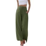 Pantalons large verts en viscose Taille XL look casual pour femme en promo 