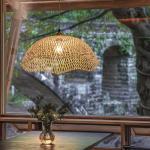 CNMKLM Lampe de Plafond en Osier Naturel Vintage Luminaire Suspension Lampe de Plafond Bambou Naturel Plafonnier encastré Lampe Suspendue de Couloir de Chambre créative (Taille : 45cm)