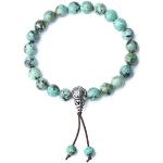 Bracelets de perles turquoise en argent à perles inspirations zen look asiatique pour femme 