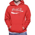 Sweats rouges Coca Cola à capuche Taille L look fashion pour homme 