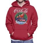 Sweats rouge cerise Coca Cola à capuche Taille L look fashion pour homme 