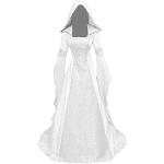 Robes de bal longues d'automne blanches en satin à paillettes Taille 3 XL plus size look Pin-Up pour femme 