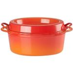Cocottes Le Creuset orange en fonte compatibles lave-vaisselle diamètre 32 cm 7,2 l en solde 