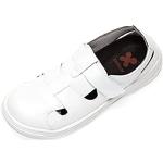 Chaussures de travail  blanches en microfibre légères Pointure 46 look fashion pour femme 