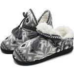 Chaussures gris foncé en daim à pompons en daim Pointure 41 look fashion pour femme en promo 