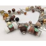 Bracelets de perles gris acier en cristal à perles 