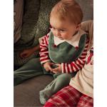 Pyjamas noël Vertbaudet vert sapin en velours à pompons Taille 18 mois pour bébé de la boutique en ligne Vertbaudet.fr 