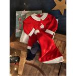 Pyjamas noël Vertbaudet rouge brique en velours à pompons Taille 6 mois pour bébé en promo de la boutique en ligne Vertbaudet.fr 