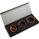 Bracelets Trendhim marron en cuir à perles en bois pour homme 