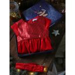 Robes en velours Vertbaudet rouges en velours à sequins Taille 3 ans pour fille de la boutique en ligne Vertbaudet.fr 