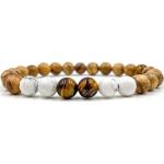 Bracelets marron clair à perles à motif tigres en bois personnalisés 
