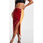 Jupes tailles hautes rouges à sequins mi-longues Taille XL classiques pour femme en promo 