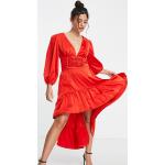 Robes décolletées rouges Taille XXS classiques pour femme en promo 