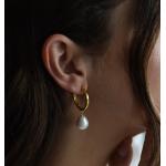 Boucles d'oreilles en argent à perles en argent look chic pour femme 