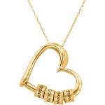 Pendentifs coeur dorés en or à perles 18 carats personnalisés look chic pour femme 