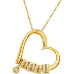 Pendentifs coeur dorés en or à perles 18 carats personnalisés look chic pour femme en promo 