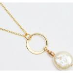 Pendentifs en or argentés en or à perles 14 carats pour femme 