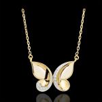Pendentifs en or Edenly Balade Imaginaire blancs en or jaune à motif papillons 9 carats pour femme en promo 