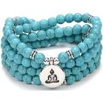 Bracelets de perles turquoise à perles à motif Bouddha look fashion 