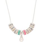 Charms alphabet pour la fête des mères argentés en argent à perles personnalisés pour femme 