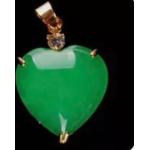 Pendentifs coeur vert d'eau en plaqué Or à perles à motif Bouddha look asiatique pour femme 