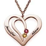 Colliers pour la Saint-Valentin dorés en argent en or rose personnalisés pour femme 