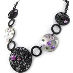 Colliers Noa violets en métal fantaisie look fashion pour femme 