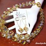 Colliers en or de mariage dorés en cristal à clous look casual pour femme 