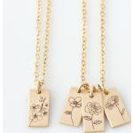Chaînes pour la fête des mères argentées en or à motif fleurs personnalisés pour bébé 