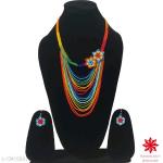 Colliers ethniques de mariage multicolores en verre à perles fait main style ethnique pour femme 