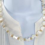 Colliers bleus en or à perles de perles 18 carats 