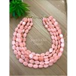 Colliers pierre précieuse de mariage rose pastel en plaqué Or à perles personnalisés look chic pour femme 