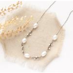 Colliers de mariage blancs à perles de perles look vintage 