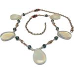 Colliers pierre précieuse argentés en argent à perles pour femme 