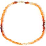 Colliers pierre précieuse orange en argent à perles pour femme 