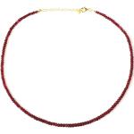 Colliers pierre précieuse rouges en argent à perles pour femme 