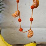 Colliers orange en feutre à perles de perles pour enfant 