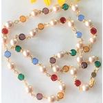 Colliers multicolores en cristal à perles de perles 