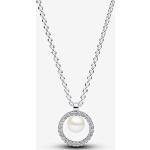 Pendentifs perle Pandora Timeless blancs en argent à perles look fashion pour femme 