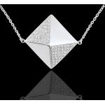 Collier Genèse - Sautoir Diamant brut or blanc 18 carats