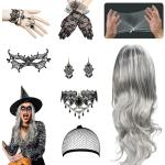 Perruques d'Halloween look gothique pour femme 