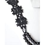 Colliers noirs en dentelle à perles en dentelle look gothique pour femme 