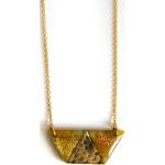 Colliers triangle dorés en résine fait main style ethnique pour femme 