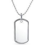 Plaques Bling Jewelry argentées en argent militaires personnalisés look militaire pour homme 