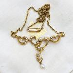 Pendentifs en or de mariage dorés en velours à perles art nouveau 