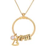 Colliers argentés en or rose à perles en or rose 18 carats personnalisés pour femme en promo 
